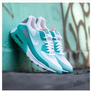 Nike Women's Aqua and White Sneakers